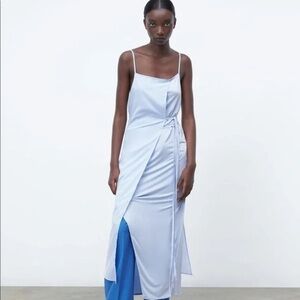 Zara‎ Powder Blue Gauze Dress Sz L